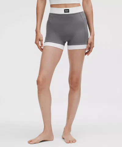 Lululemon Ribbed Nulu High-rise Short 3.5" In Gray