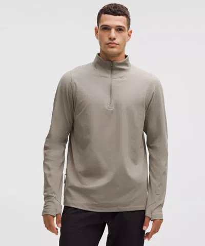 Lululemon Rulu Fleece Half-zip Long-sleeve Shirt In Gray