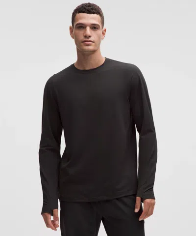Lululemon Rulu Fleece Crewneck Long-sleeve Shirt In Black