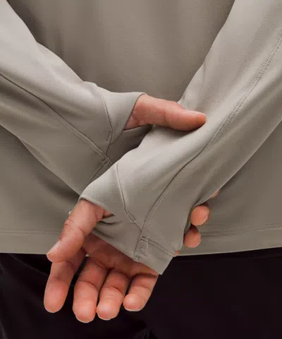 Lululemon Rulu Fleece Half-zip Long-sleeve Shirt In Gray