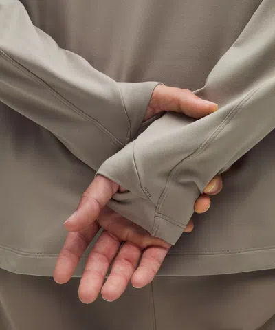 Lululemon Rulu Fleece Crewneck Long-sleeve Shirt In Neutral