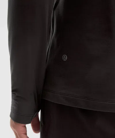 Lululemon Rulu Fleece Crewneck Long-sleeve Shirt In Black