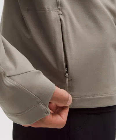 Lululemon Rulu Fleece Half-zip Long-sleeve Shirt In Gray