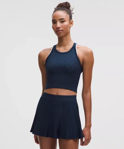 Lululemon Swiftly Tech Cropped Round-neck Tank Top 2.0 In Blue