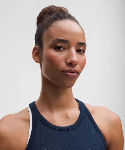 Lululemon Swiftly Tech Cropped Round-neck Tank Top 2.0 In Blue