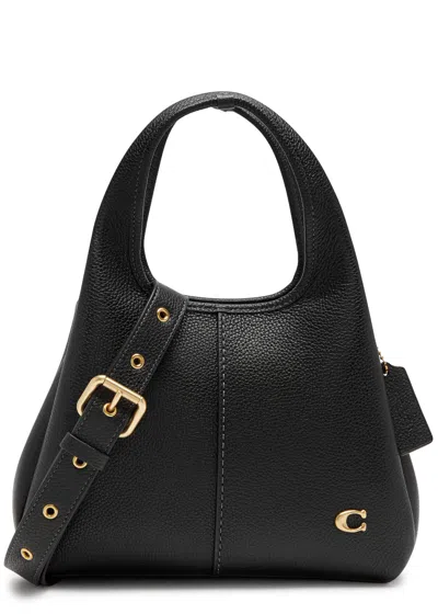 Coach Polished Pebble Leather Lana Shoulder Ba In Black