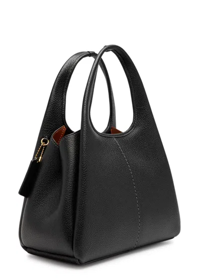 Coach Polished Pebble Leather Lana Shoulder Ba In Black