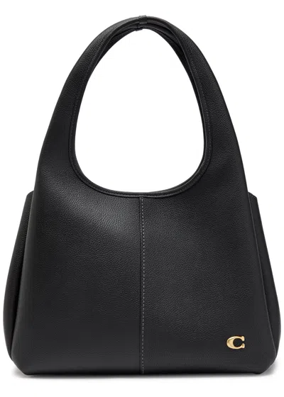 Coach Lane Grained Leather Shoulder Bag In Black