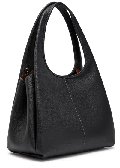 Coach Lane Grained Leather Shoulder Bag In Black