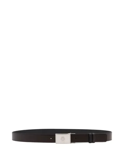 Bally Crest-plaque Reversible Belt In Black