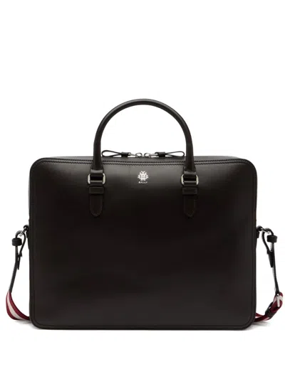 Bally Ray Leather Briefcase In Brown