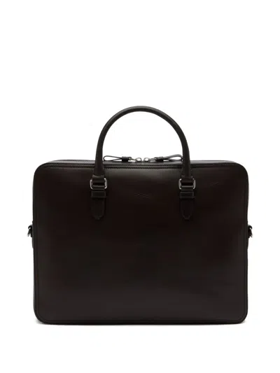Bally Ray Leather Briefcase In Brown