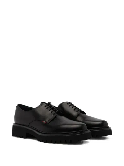 Bally Onyce Leather Derby Shoes In Black