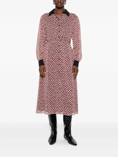 Liu •jo Geometric-pattern Collared Dress In Multi