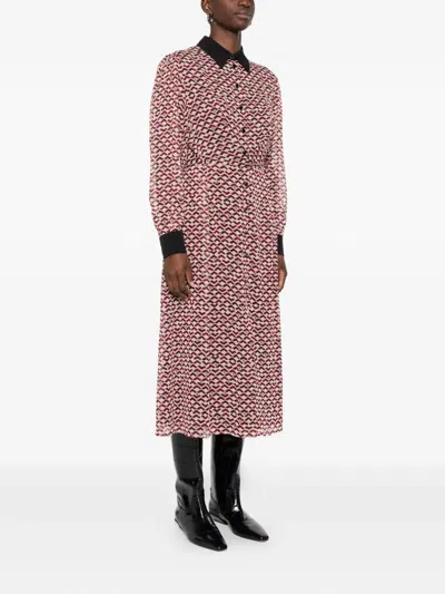 Liu •jo Geometric-pattern Collared Dress In Multi