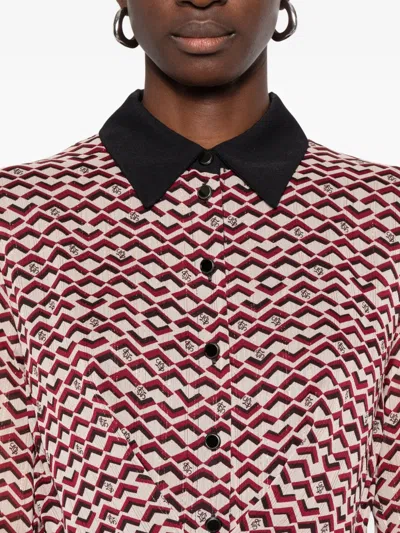 Liu •jo Geometric-pattern Collared Dress In Multi