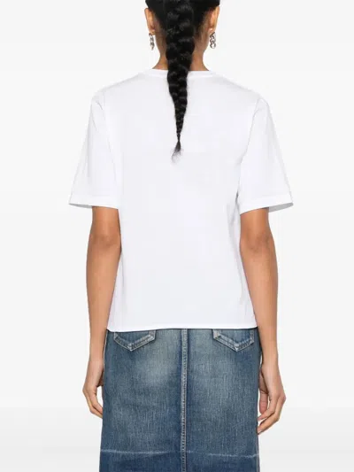 Saint Laurent Cotton T-shirt With Frontal Iconic Print In White