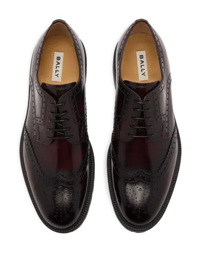 Bally Eduard Brogue Leather Derby Shoes In Brown