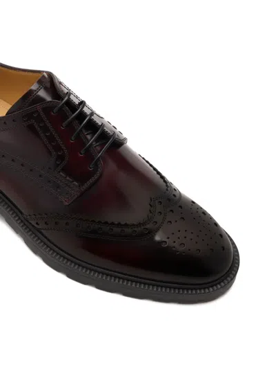 Bally Eduard Brogue Leather Derby Shoes In Brown