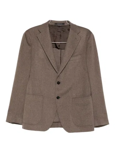 Tagliatore Single-breasted Jacket In Brown