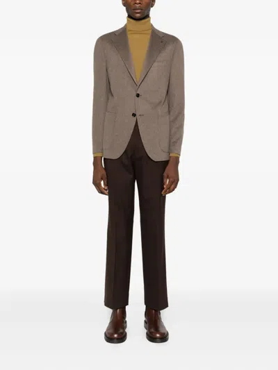Tagliatore Single-breasted Jacket In Brown