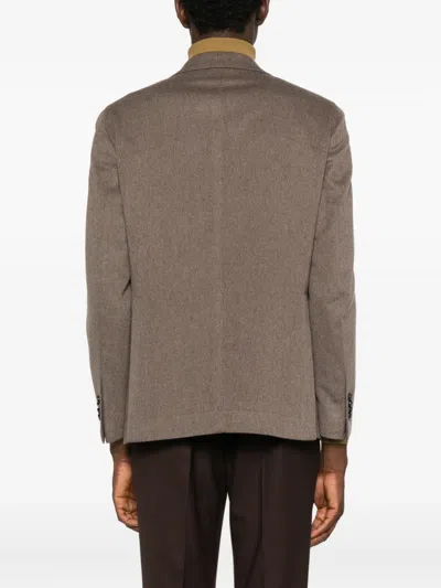 Tagliatore Single-breasted Jacket In Brown