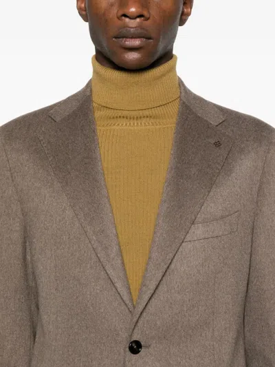 Tagliatore Single-breasted Jacket In Brown