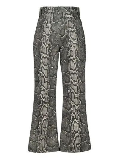 Gabriela Hearst Womens Greyscale Ezra Snake-pattern Bootcut Denim Jeans In Animal Print