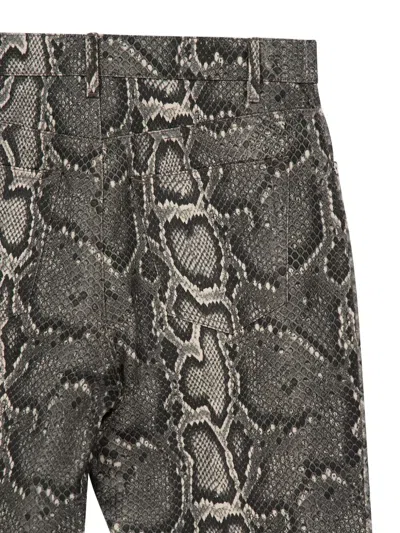 Gabriela Hearst Womens Greyscale Ezra Snake-pattern Bootcut Denim Jeans In Animal Print