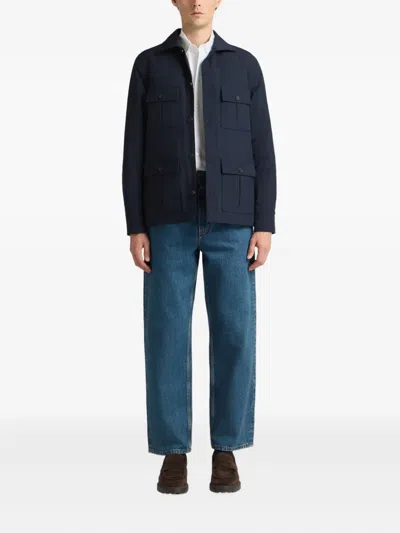 Bally Buttoned Pocket Overshirt In Blue