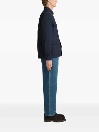 Bally Buttoned Pocket Overshirt In Blue