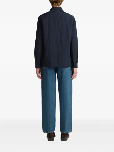 Bally Buttoned Pocket Overshirt In Blue