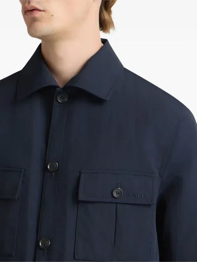 Bally Buttoned Pocket Overshirt In Blue