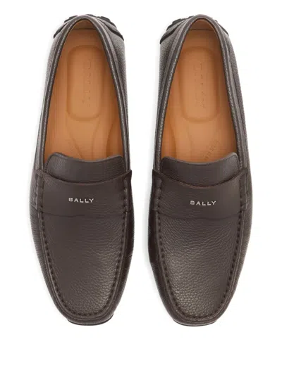 Bally Pilot Leather Loafers In Brown