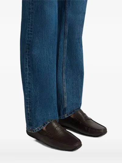 Bally Pilot Leather Loafers In Brown