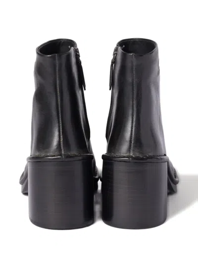 Miu Miu 70mm Leather Ankle Boots In Black