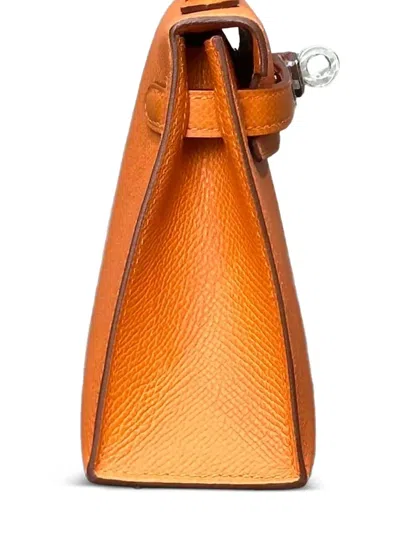 Pre-owned Hermes 2024 Mini Kelly Sellier 20 Epsom Tote Bag In Orange