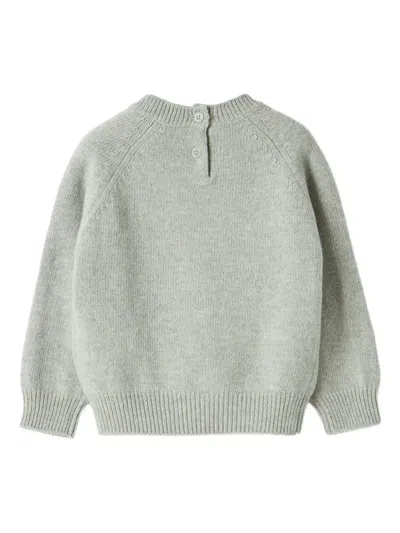 Il Gufo Embroidered Wool Sweater In Gray
