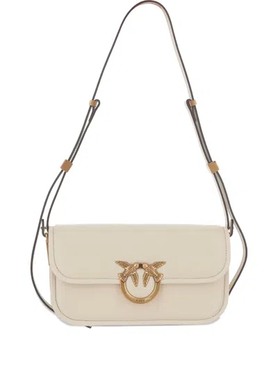 Pinko Love Bag Box Shoulder Bag In Nappa Leather In White