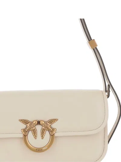 Pinko Love Bag Box Shoulder Bag In Nappa Leather In White
