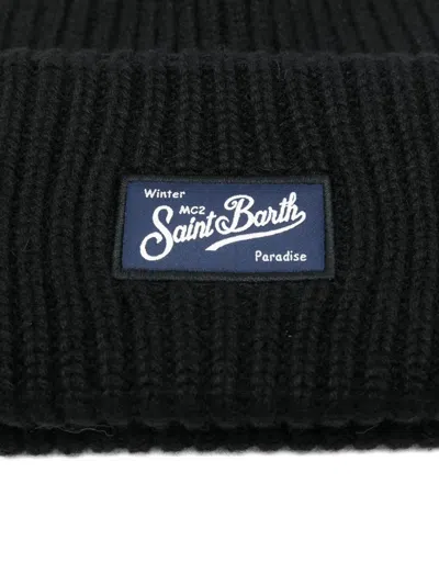 Mc2 Saint Barth "berry" Knitted Hat In Black