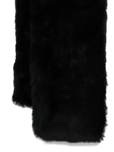 Totême Black Tuxedo Shearling Scarf In Black