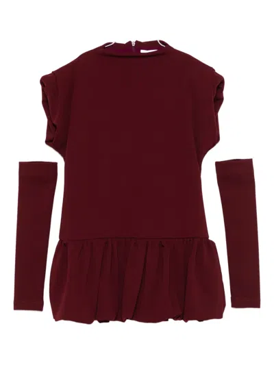 Miss Grant Ruflled Dress In Red