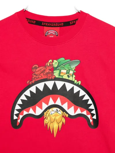 Sprayground Kid Graphic-print T-shirt In Red