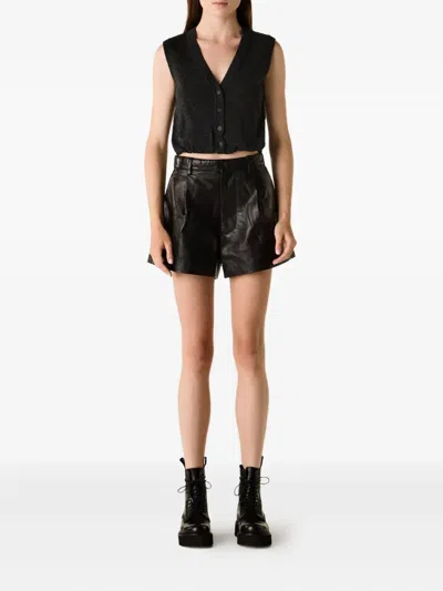 R13 Balloon Bubble Hem Merino Wool Sweater Vest In Black