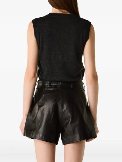 R13 Balloon Bubble Hem Merino Wool Sweater Vest In Black