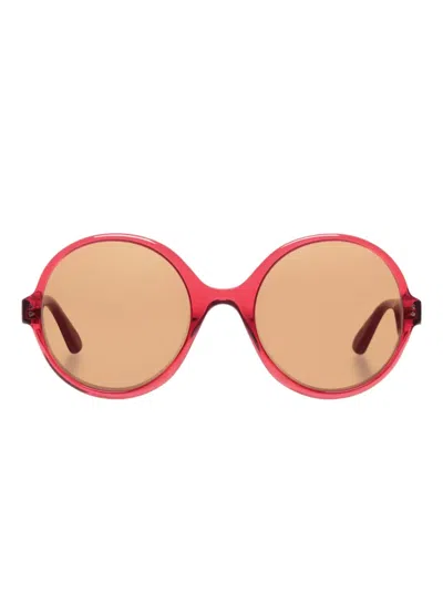 Bally Ursula Round-frame Sunglasses In Red