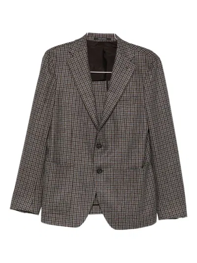 Tagliatore Patterned Single-breasted Jacket In Black