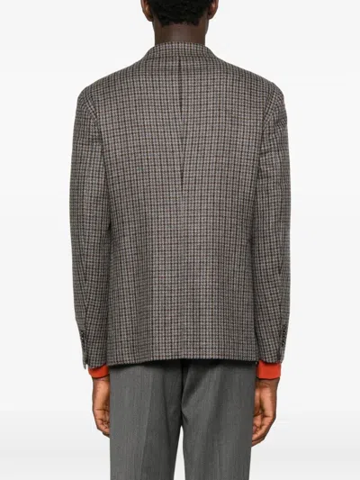 Tagliatore Patterned Single-breasted Jacket In Black