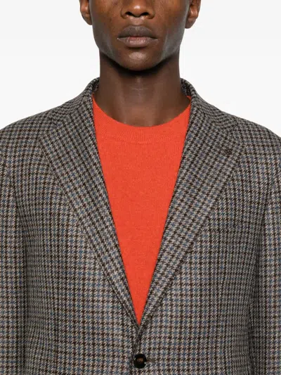 Tagliatore Patterned Single-breasted Jacket In Black